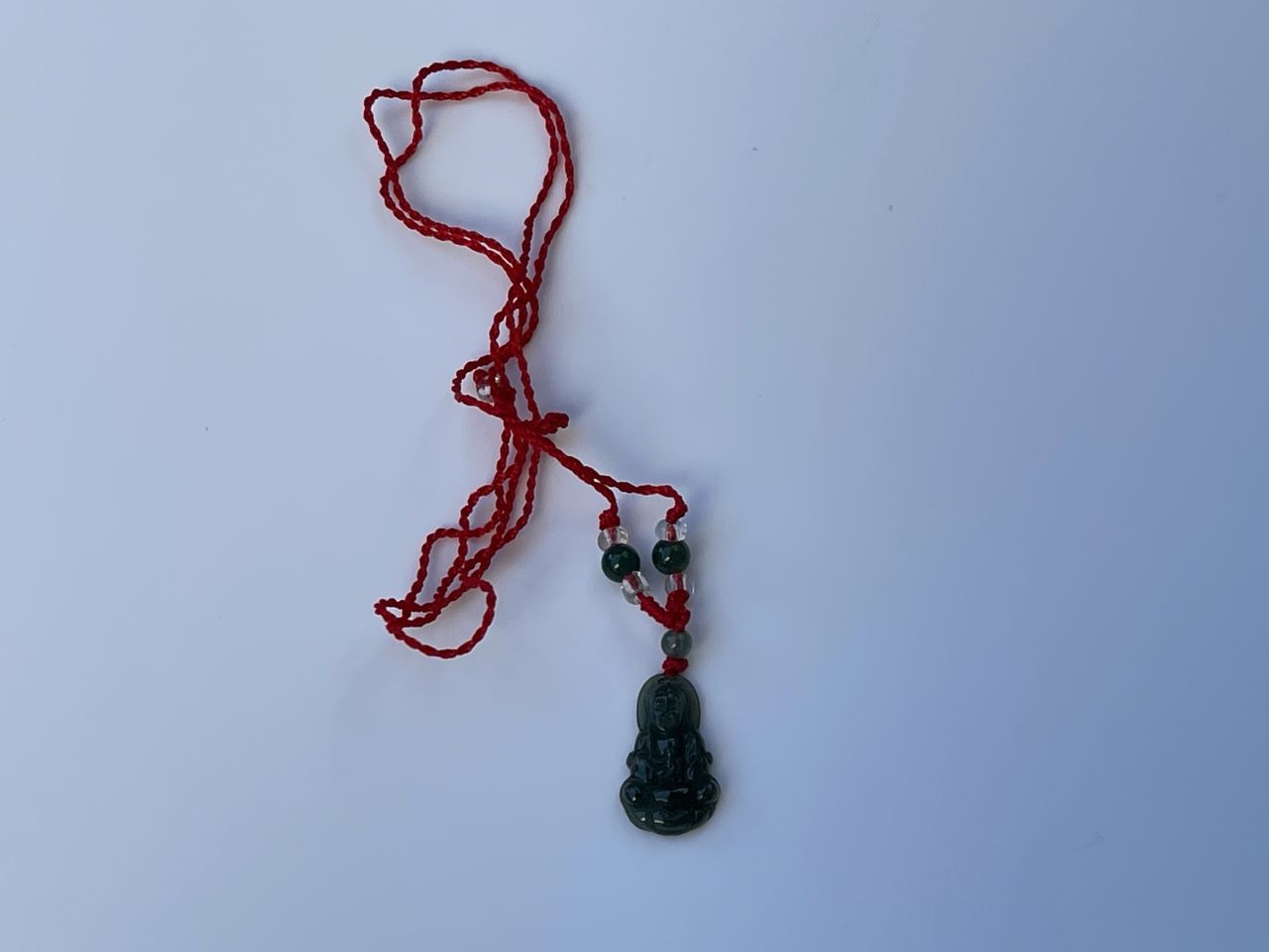 金運アップ 天然玉 ネフライト 軟玉 翡翠 観音像 ネックレス ZZ34