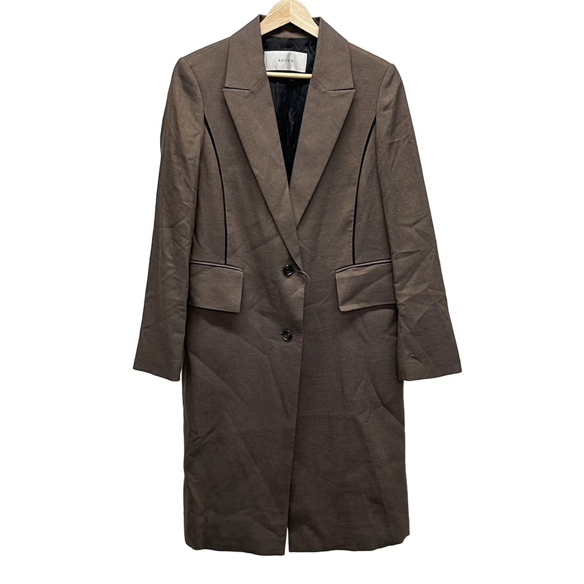 ADORE アドーア コート サイズ38 M レディース ダークブラウン 黒 長袖 肩パッド 春 秋