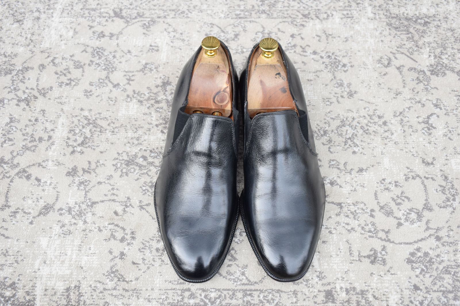 Crockett Jones クロケットアンドジョーンズ 60 70年代 ウィンストン サイドエラスティック サイドゴア 黒 ブラック UK 7 5 26 0 cm W 3420