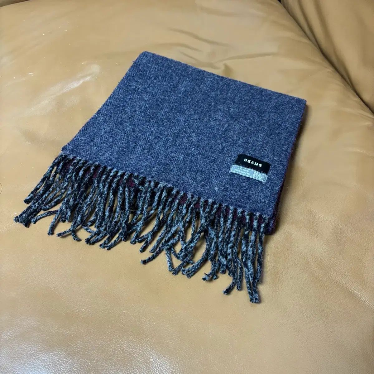 BEAMS ビームス ハウンドトゥース グレー マフラー Gray Burgundy