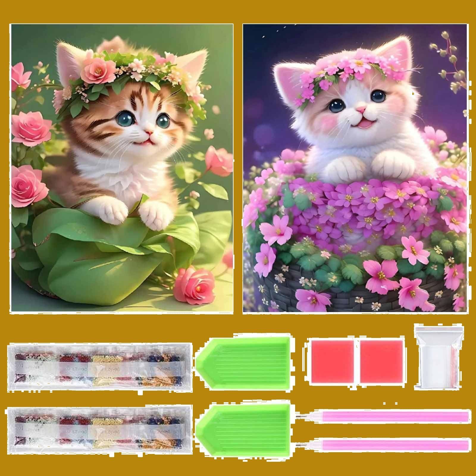 ダイヤモンドアート キット ダイヤモンドの絵画 2個セット きれい 全面