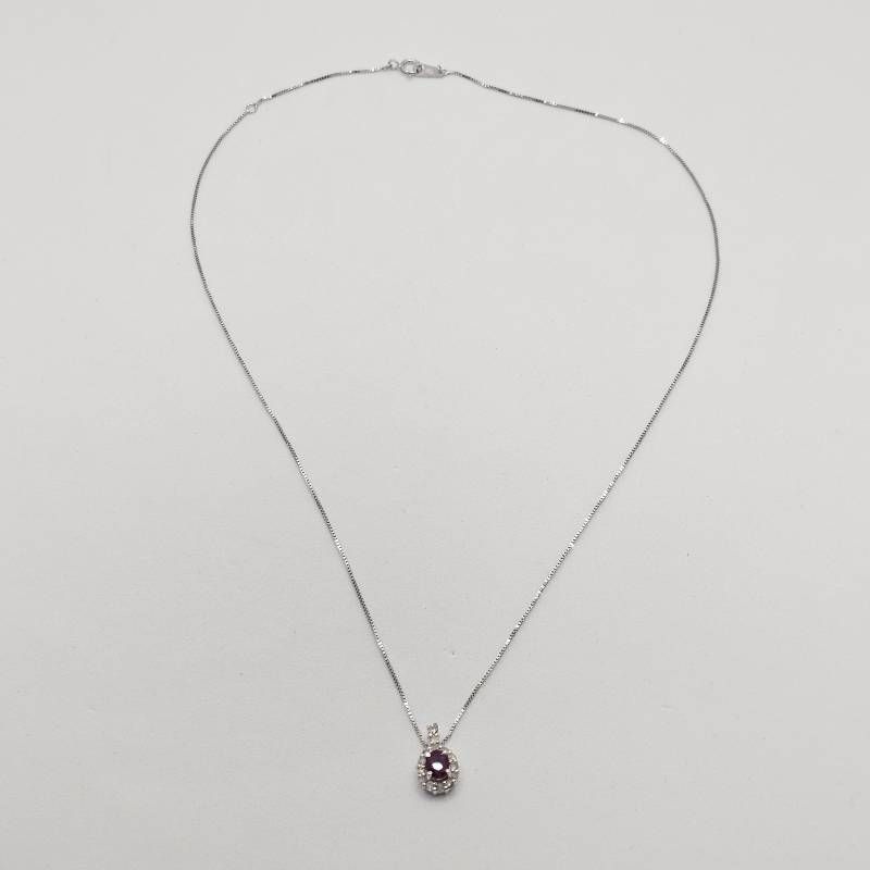 美品】K14WG ルビー0.39ct ダイヤ0.22ct ネックレス 1.7g - メルカリ