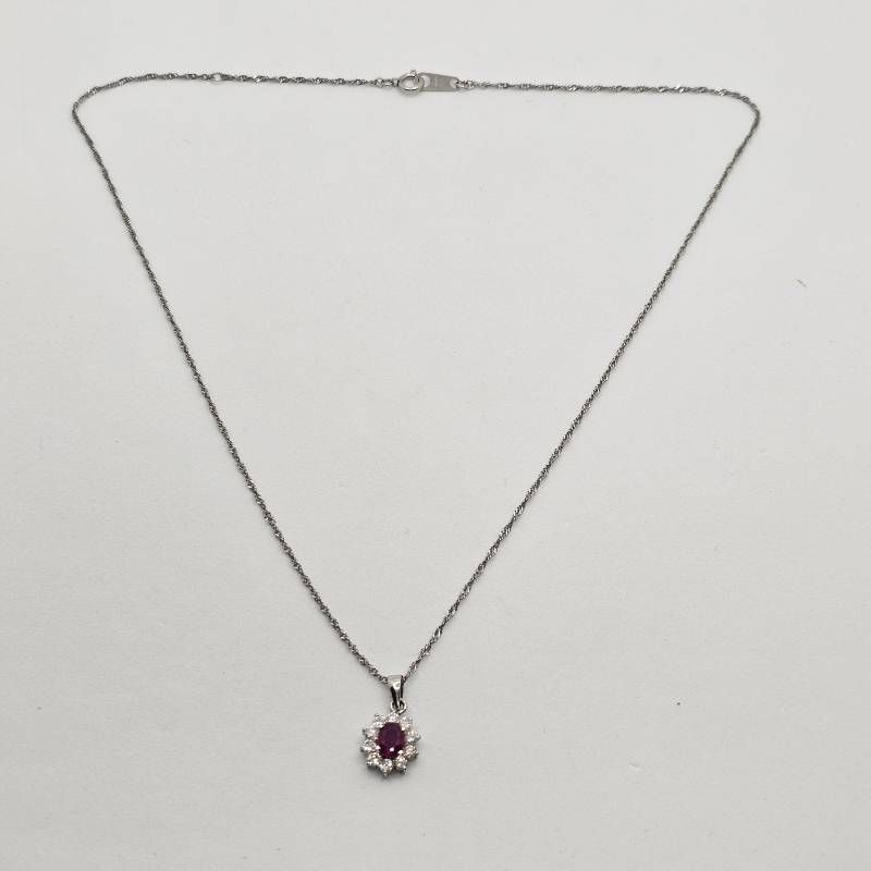 Pt900 & Pt850✨ルビー1.232ct✨ダイヤ0.30ct✨ネックレス 美品】Pt900/850 ルビー0.3ct ダイヤ ネックレス 2.8g - メルカリ