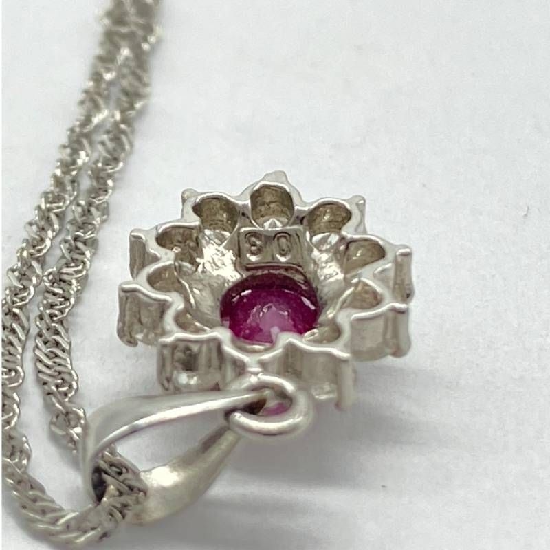美品】Pt900/850 ルビー0.3ct ダイヤ ネックレス 2.8g - メルカリ