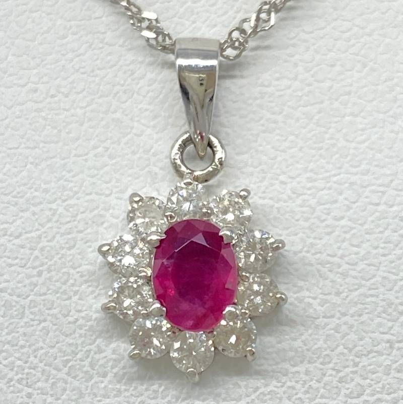 美品】Pt900/850 ルビー0.3ct ダイヤ ネックレス 2.8g - メルカリ