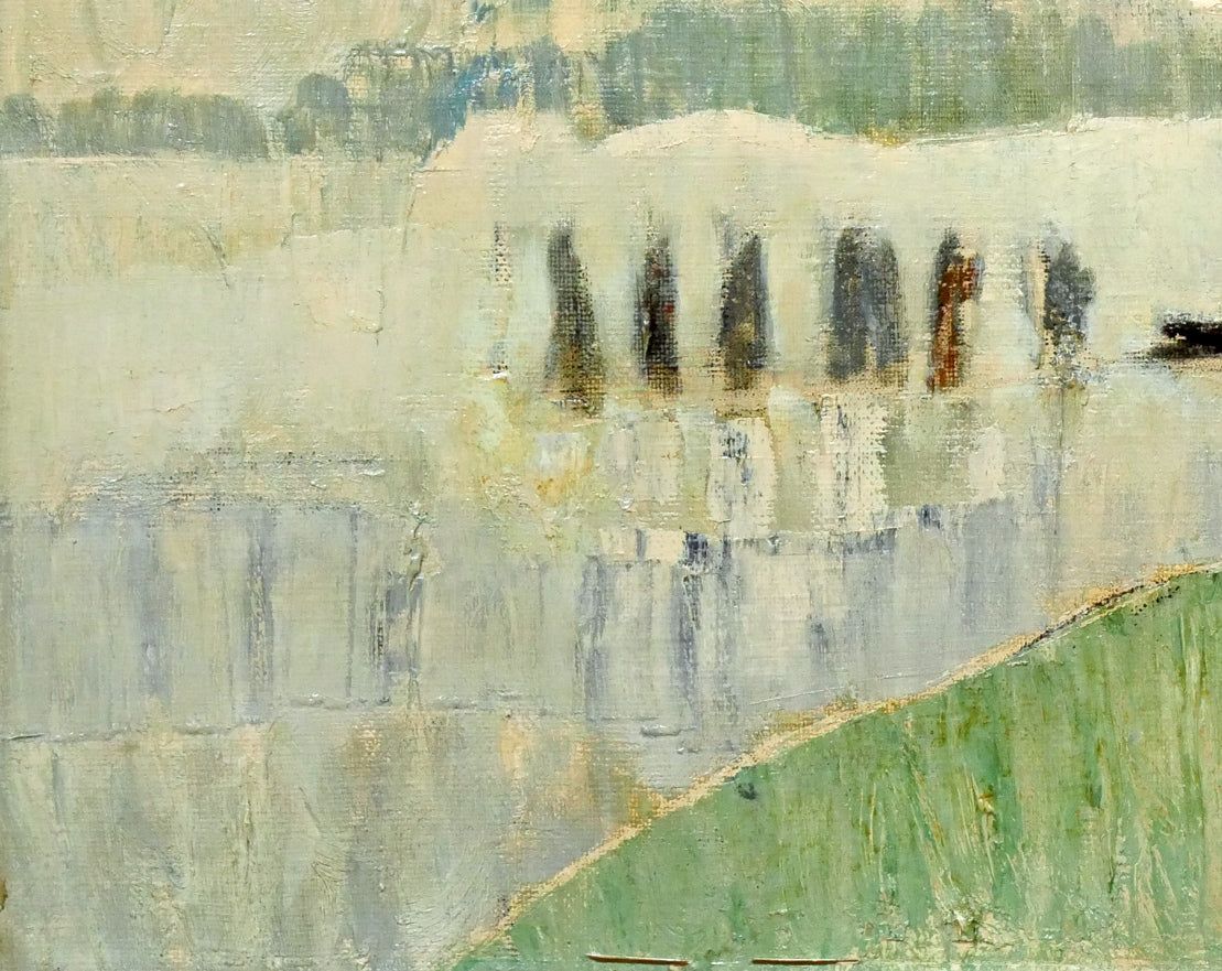 国松 登「病める太陽 えぞ地」油絵・F8号 国画会会員 全道展創立会員