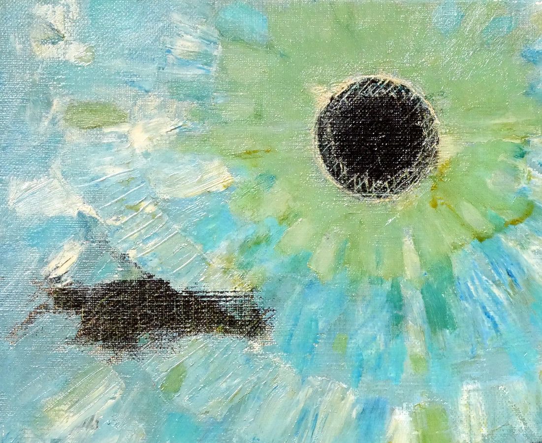 国松 登「病める太陽 えぞ地」油絵・F8号 国画会会員 全道展創立会員