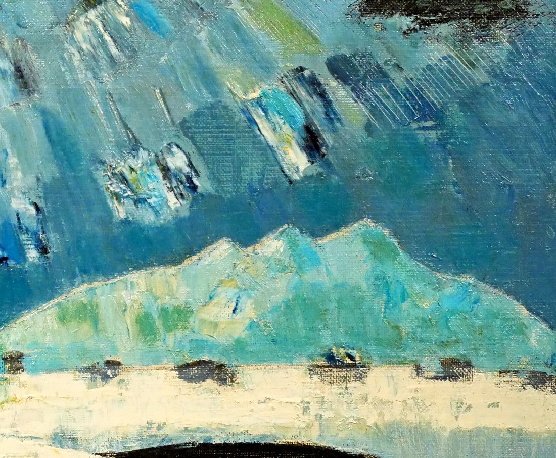 国松 登「病める太陽 えぞ地」油絵・F8号 国画会会員 全道展創立会員