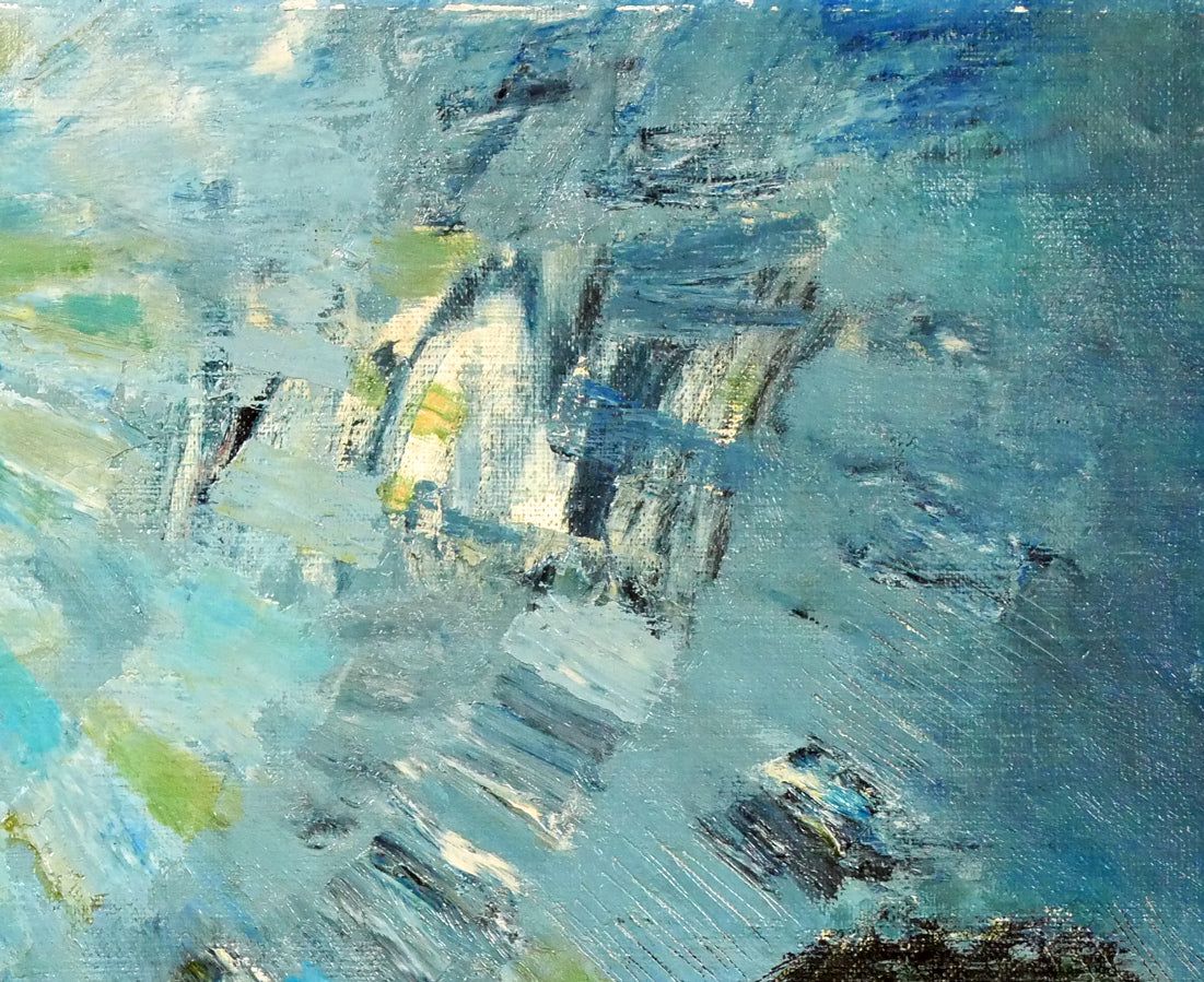 国松 登「病める太陽 えぞ地」油絵・F8号 国画会会員 全道展創立会員