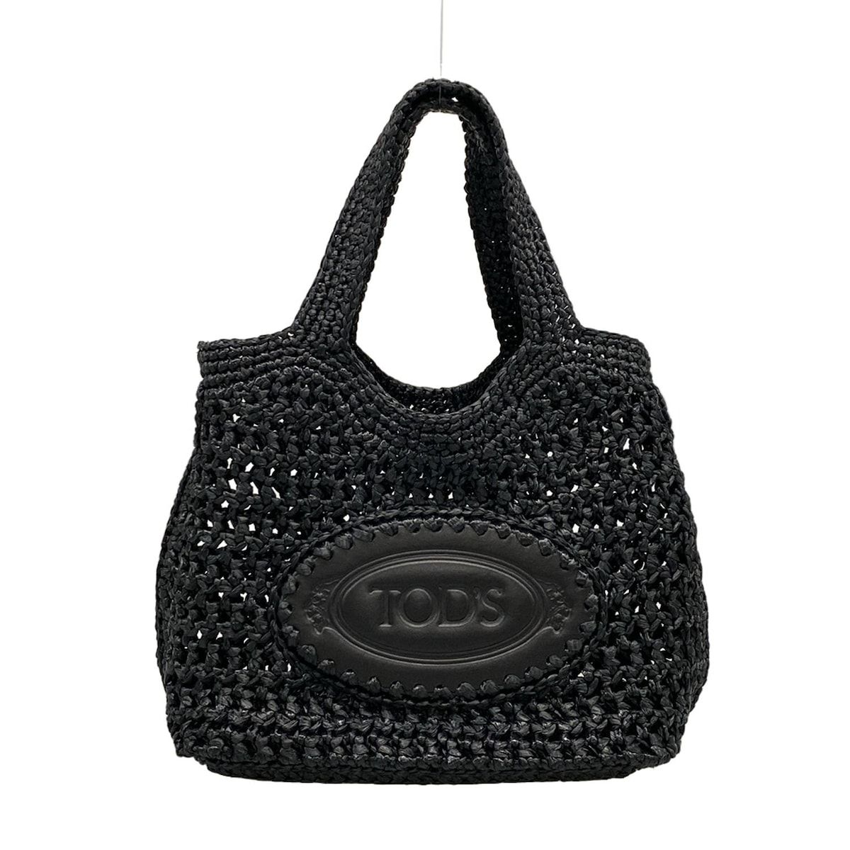 TOD'S(トッズ) トートバッグ美品 ラフィア&レザー ショッピング バッグ