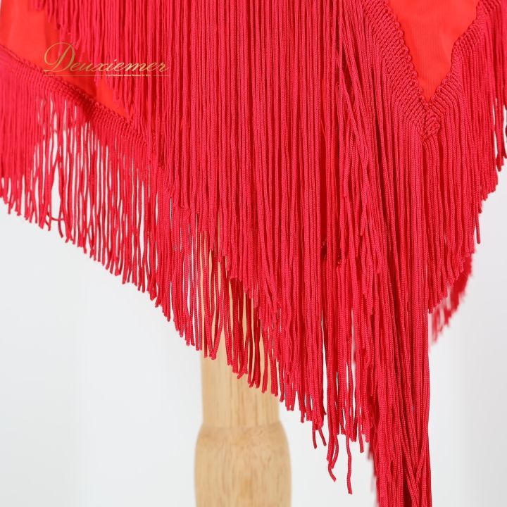 社交ダンス 衣装 スカート レッド系 チャコット Chacott 赤 フリンジ