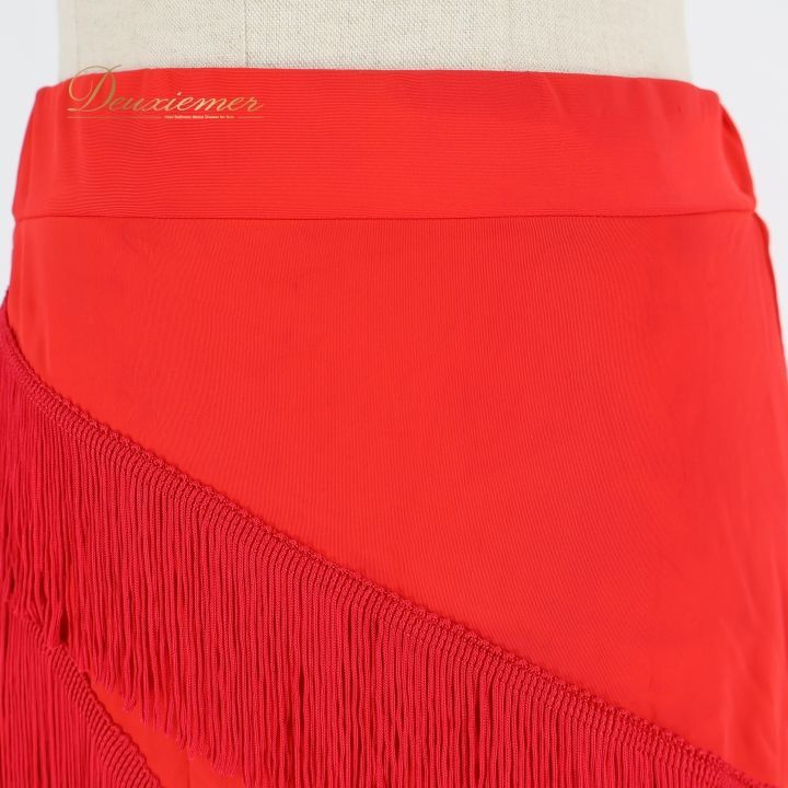 社交ダンス 衣装 スカート レッド系 チャコット Chacott 赤 フリンジ