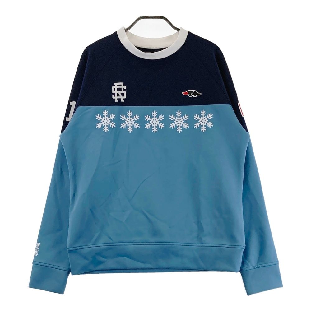 サイズ L ROUGH-SWELL ラフアンドスウェル 長袖スウェットトレーナー ブルー系 ゴルフウェア レディース ストスト