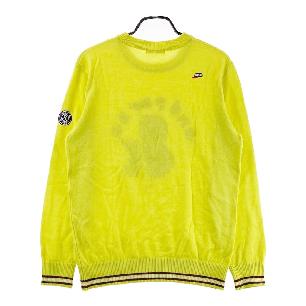 【アンパスィ】ニットセーター　LLサイズ　イエロー　メンズ　ゴルフウェア サイズ：L AND PER SE アンパスィ 長袖ニットセーター イエロー系