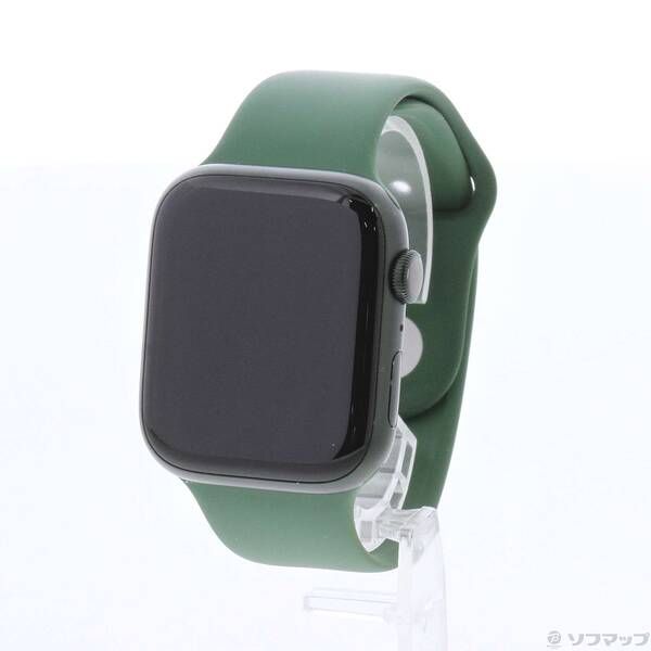 〔 品〕 Apple Watch Series 7 GPS 45 mm グリーンアルミニウムケース クローバースポーツバンド 348
