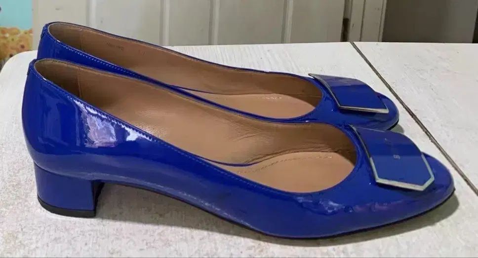 バリー BALLY ブルー ローファー フラット シューズ 37 5