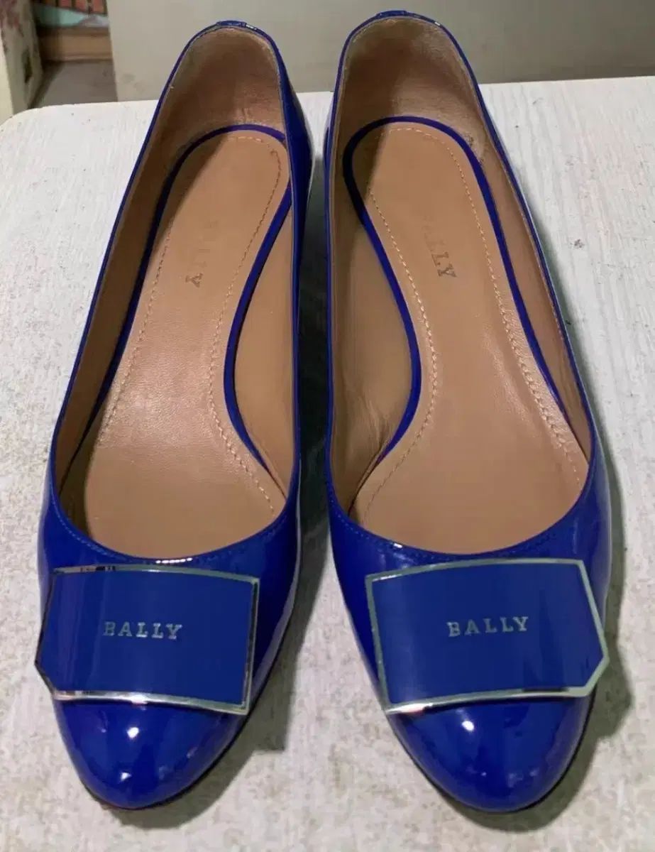 バリー BALLY ブルー ローファー フラット シューズ 37 5