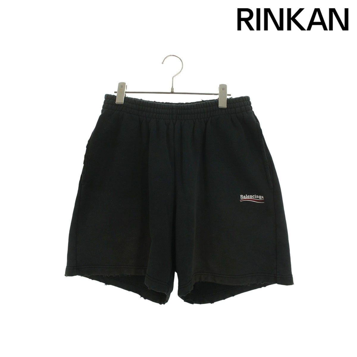 バレンシアガ 676137 TKVI9 キャンペーンロゴ刺繍スウェットハーフ