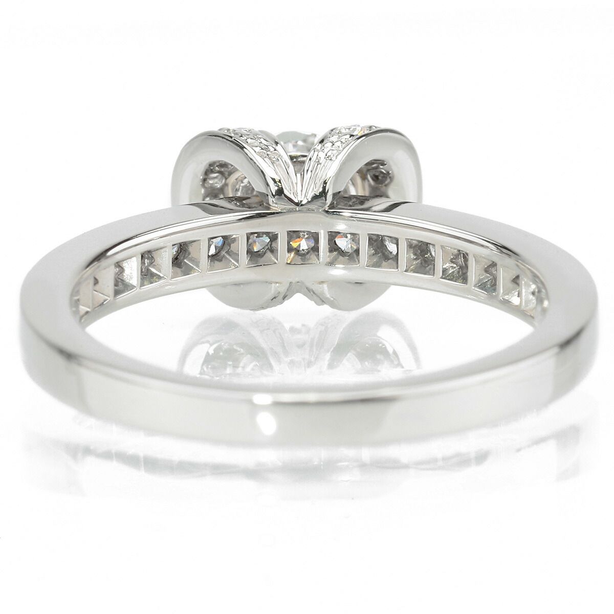 9号 Pt950 ダイヤモンド 0.5ct up リボンリング ダイヤモンド リング 