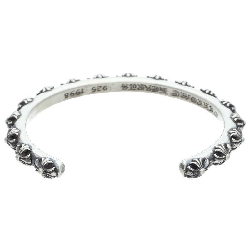 クロムハーツ BANGLE CROSS/クロスバンド シルバーブレスレット メンズ