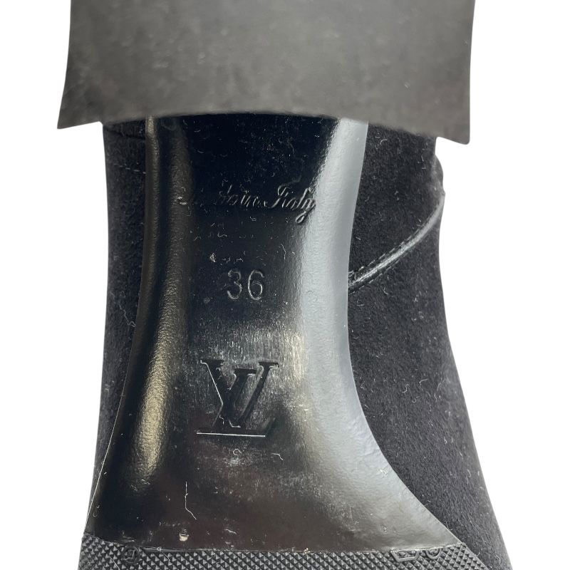 ルイ・ヴィトン LOUIS VUITTON スエードショートブーツ ブラック