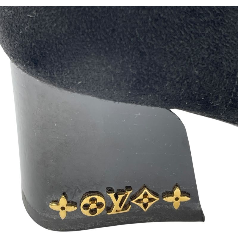 ルイ・ヴィトン LOUIS VUITTON スエードショートブーツ ブラック