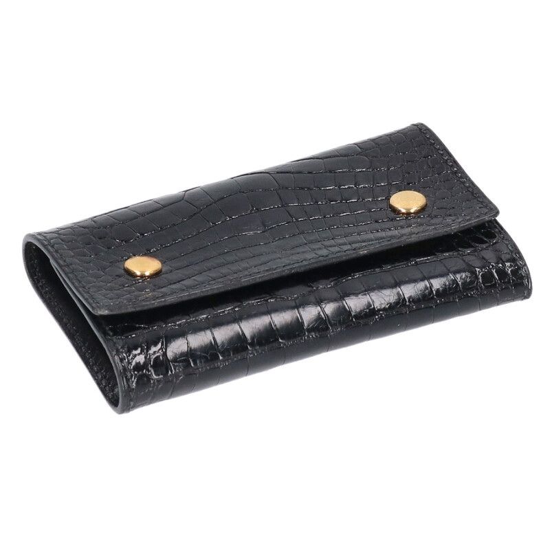 エルメス エテュイクレ6 〇U刻印 アリゲーターキーケース メンズ ホワイト系 軽量素材