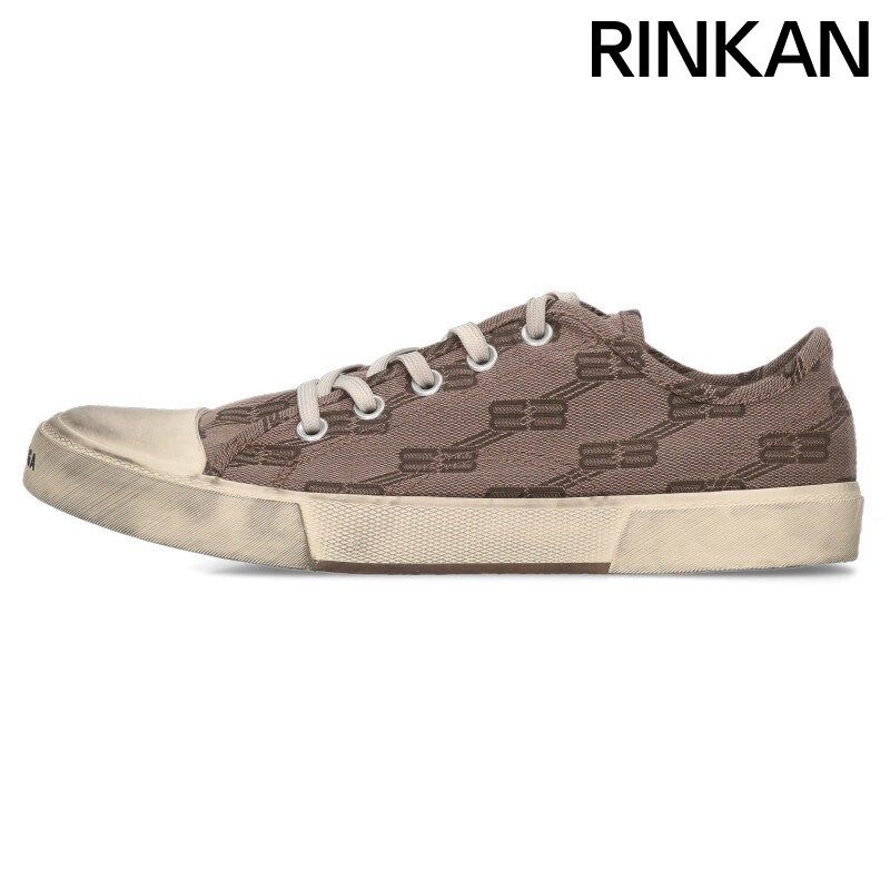 バレンシアガ 688754 PARIS LOW ダメージ加工キャンバスローカットスニーカー メンズ 42