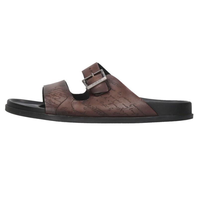 ベルルッティ 55076 カリグラフィ レザー ストラップサンダル メンズ