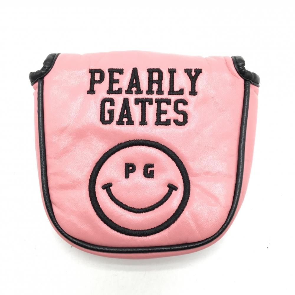 パーリーゲイツ パターカバー ピンク×黒 ニコちゃん スマイル マレット