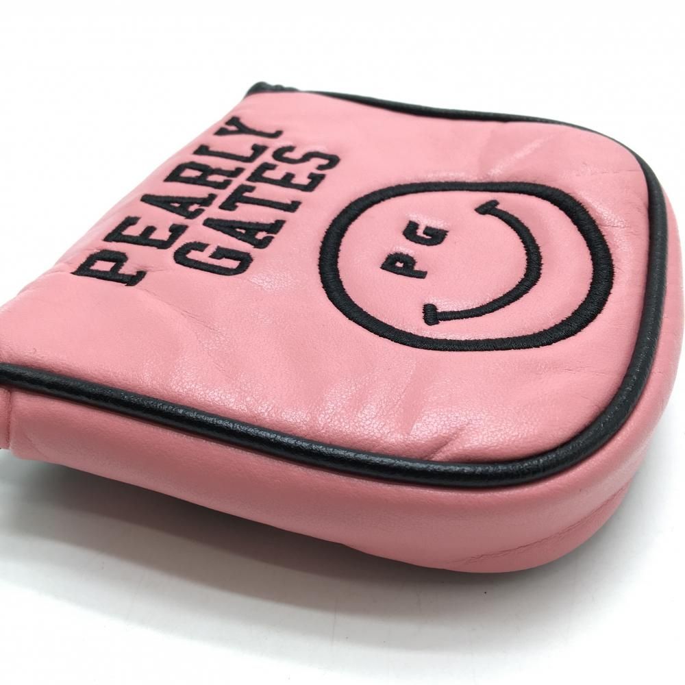 パーリーゲイツ パターカバー ピンク×黒 ニコちゃん スマイル マレット