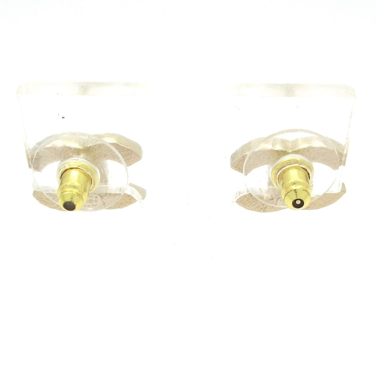  CHANEL シャネル ピアス ココマーク ゴールド クリア 白 ピアス(両耳用) アクセサリー