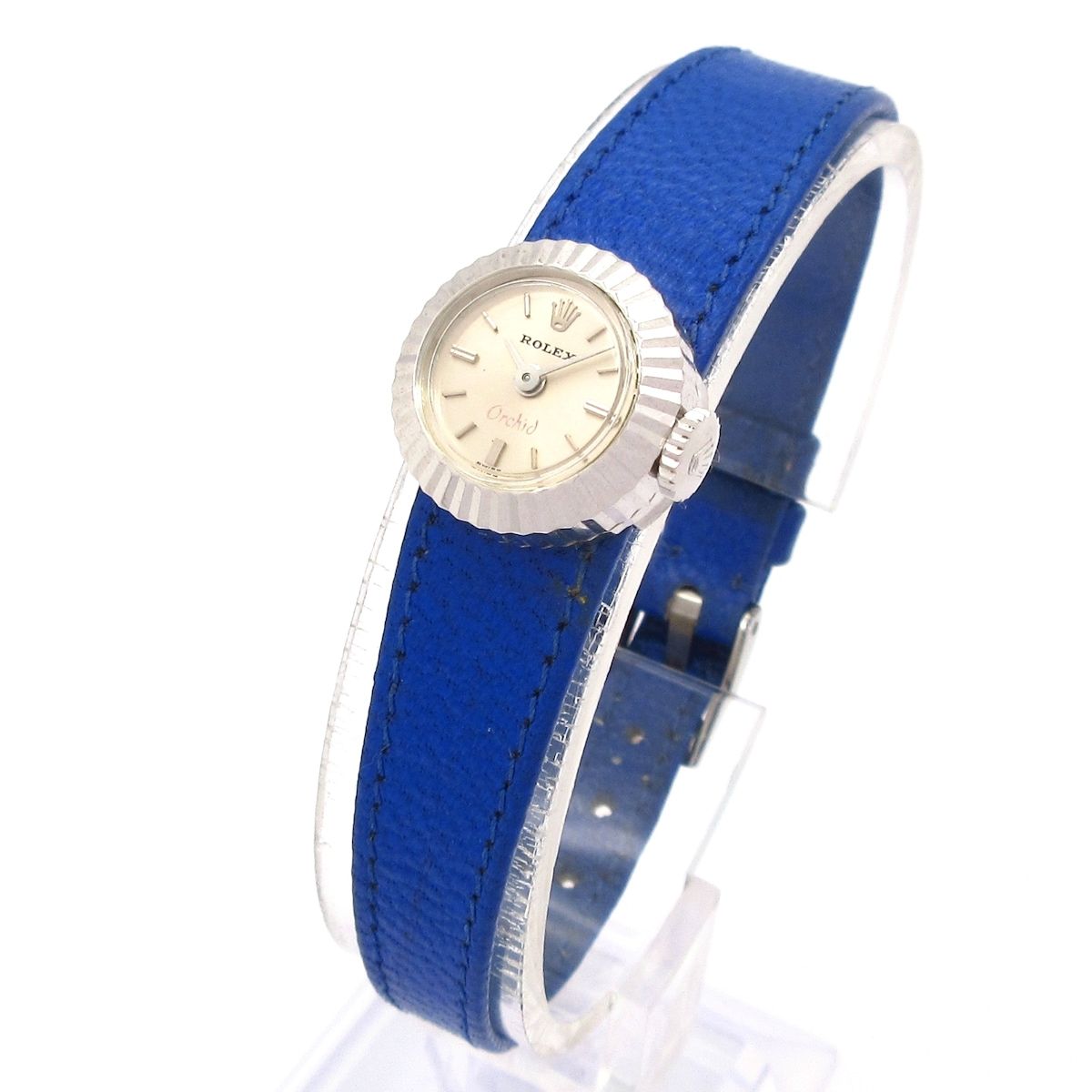 ROLEX ロレックス 腕時計 カメレオン 2059 レディース WG アンティーク 革ベルト 要OH シルバー