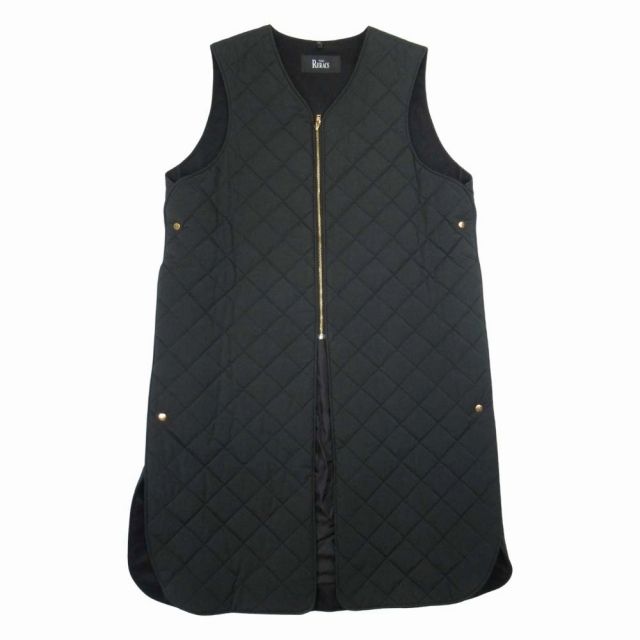 20 aw ザ リラクス THE RERACS キルティング ロングベスト ライナーベスト 中綿入り アウター ジレ コート F 黒 ブラック FW REBL 231 L J A 70 レディース