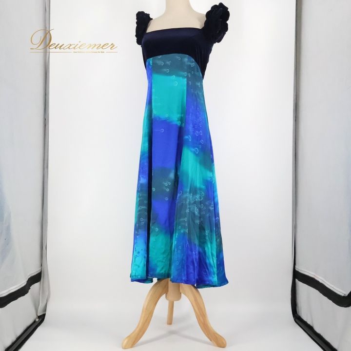 フラダンス 衣装 ワンピース ドレス ブルー系 アロハスタンダード