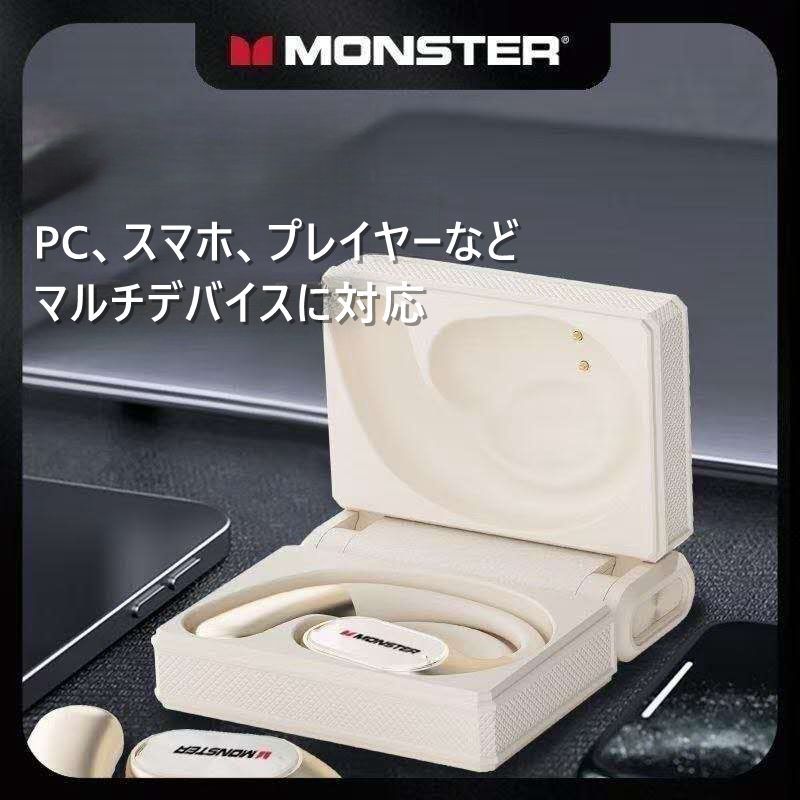 MONSTER ワイヤレスイヤホン 新品 オープンイヤー チタン合金 ノイズ