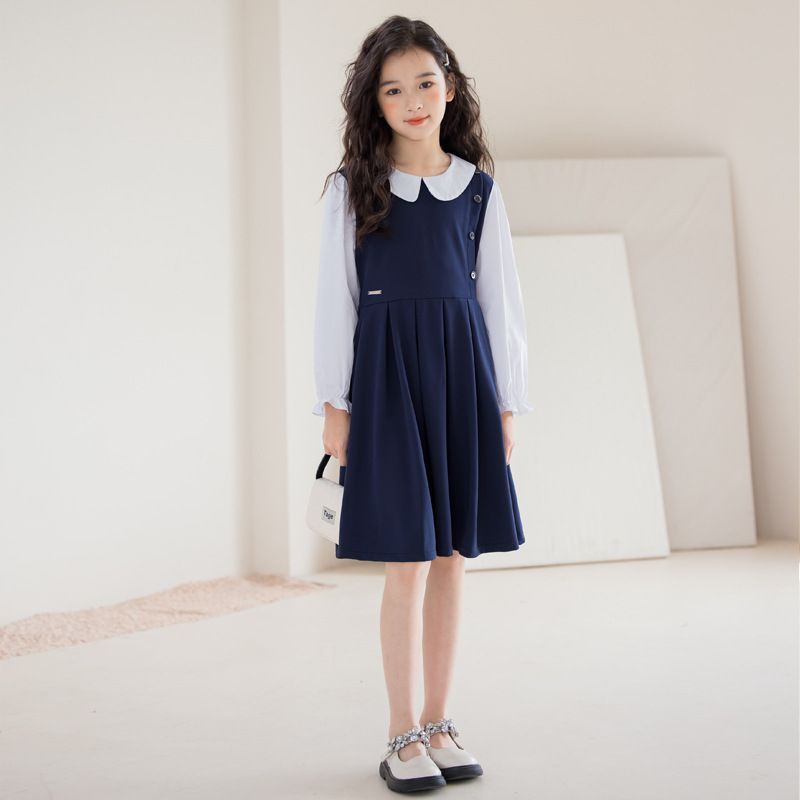 ワンピース フォーマル キッズ 女の子 白襟 丸襟 子供服 フレア 入学式 キャサリンコテージ TAK 子供 | ドレス 紺色 フォーマル(カラーホワイト)(ワンピース|キッズ
