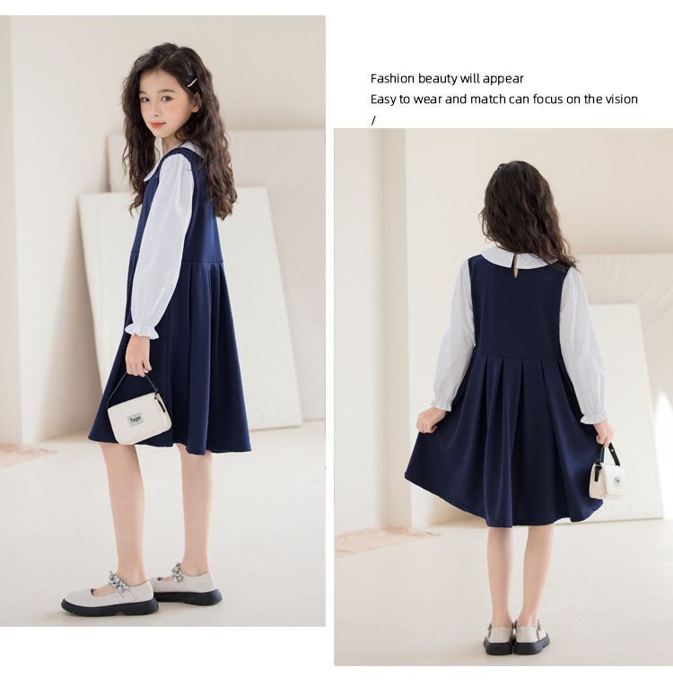 ワンピース フォーマル キッズ 女の子 白襟 丸襟 子供服 フレア 入学式 キャサリンコテージ TAK 子供 | ドレス 紺色 フォーマル(カラーホワイト)(ワンピース|キッズ