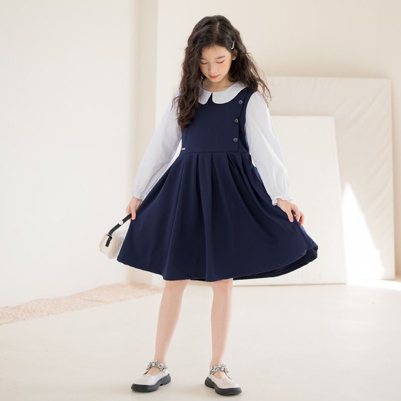 ワンピース フォーマル キッズ 女の子 白襟 丸襟 子供服 フレア 入学式 キャサリンコテージ TAK 子供 | ドレス 紺色 フォーマル(カラーホワイト)(ワンピース|キッズ
