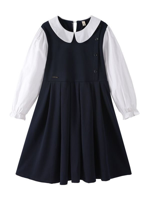 ワンピース フォーマル キッズ 女の子 白襟 丸襟 子供服 フレア 入学式 キャサリンコテージ TAK 子供 | ドレス 紺色 フォーマル(カラーホワイト)(ワンピース|キッズ