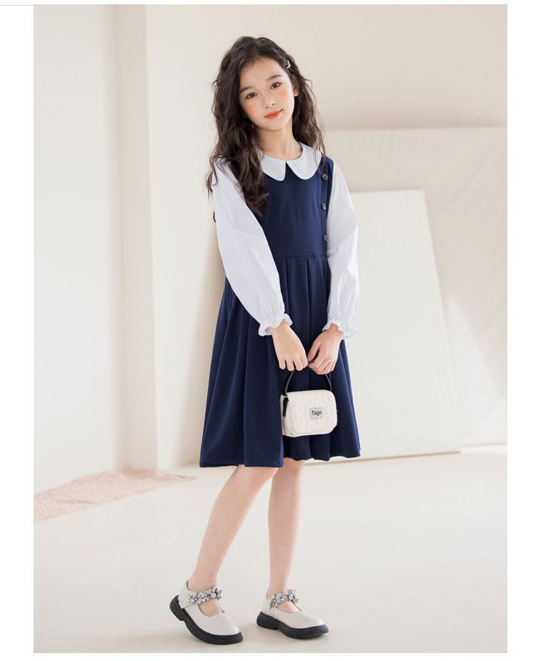 ワンピース フォーマル キッズ 女の子 白襟 丸襟 子供服 フレア 入学式 キャサリンコテージ TAK 子供 | ドレス 紺色 フォーマル(カラーホワイト)(ワンピース|キッズ