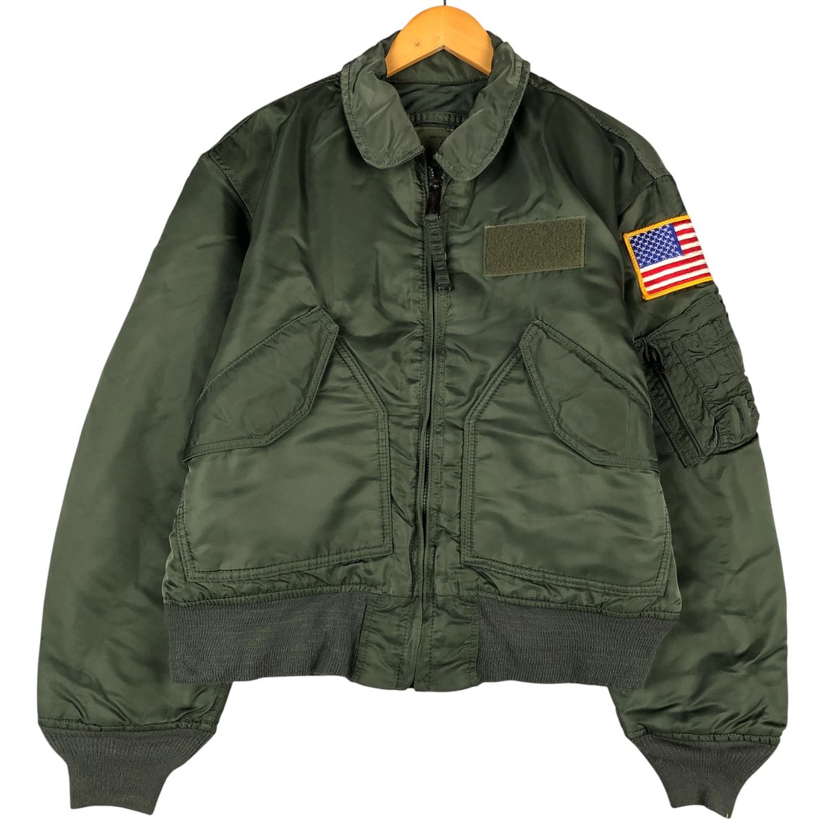古着 民間品 アルファ ALPHA CWU 45 Pタイプ 星条旗柄 中綿入り ミリタリー フライトジャケット メンズM相当 eaa 603247