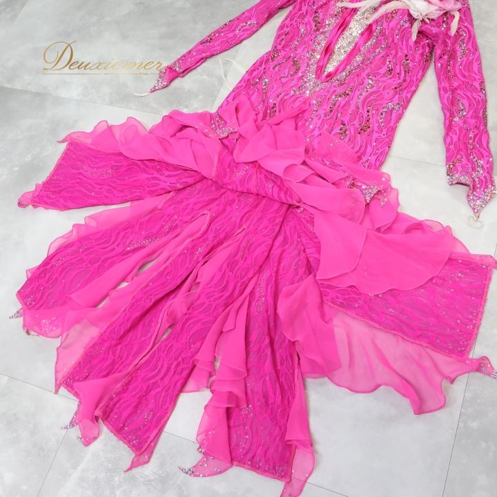 社交ダンス 衣装 Nakagawa ナカガワ ラテン ドレス ワンピース 羽 花 社交ダンス 衣装 Nakagawa ナカガワ ラテン ドレス ワンピース 羽 花