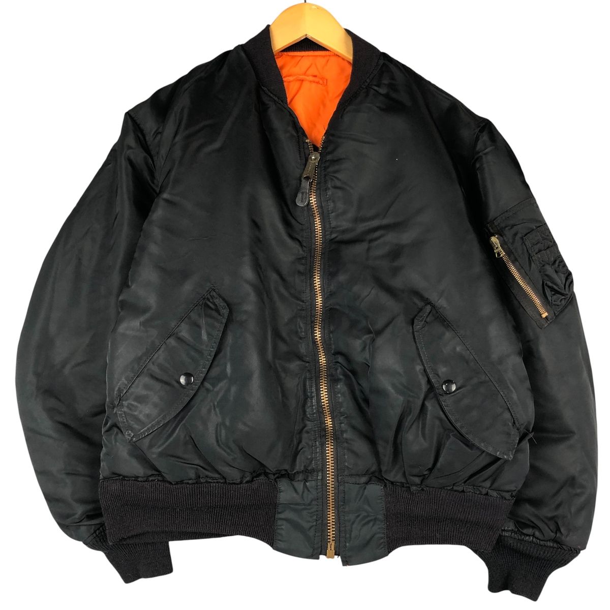 古着 民間品 MA-1タイプ 中綿入り ミリタリー フライトジャケット メンズL相当 eaa 603252