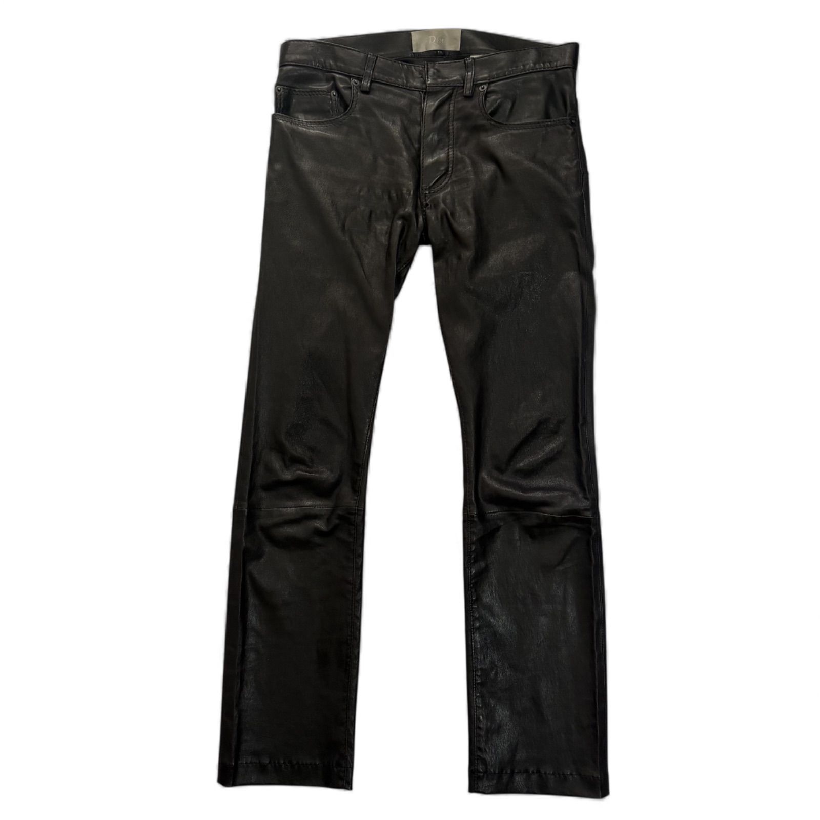 名作 07ss Dior homme ディオールオム レザーパンツ ラムスキン エディ
