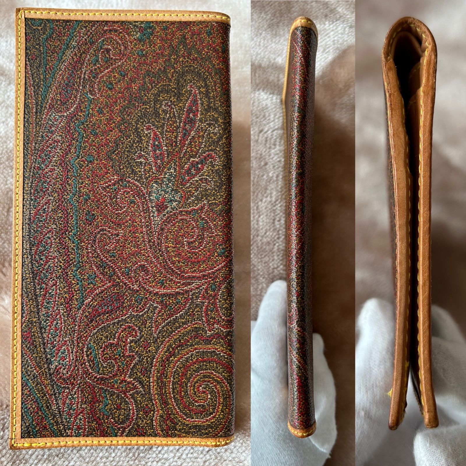 エトロETRO札入れ ロングウォレット フラップ式二つ折り長財布 二