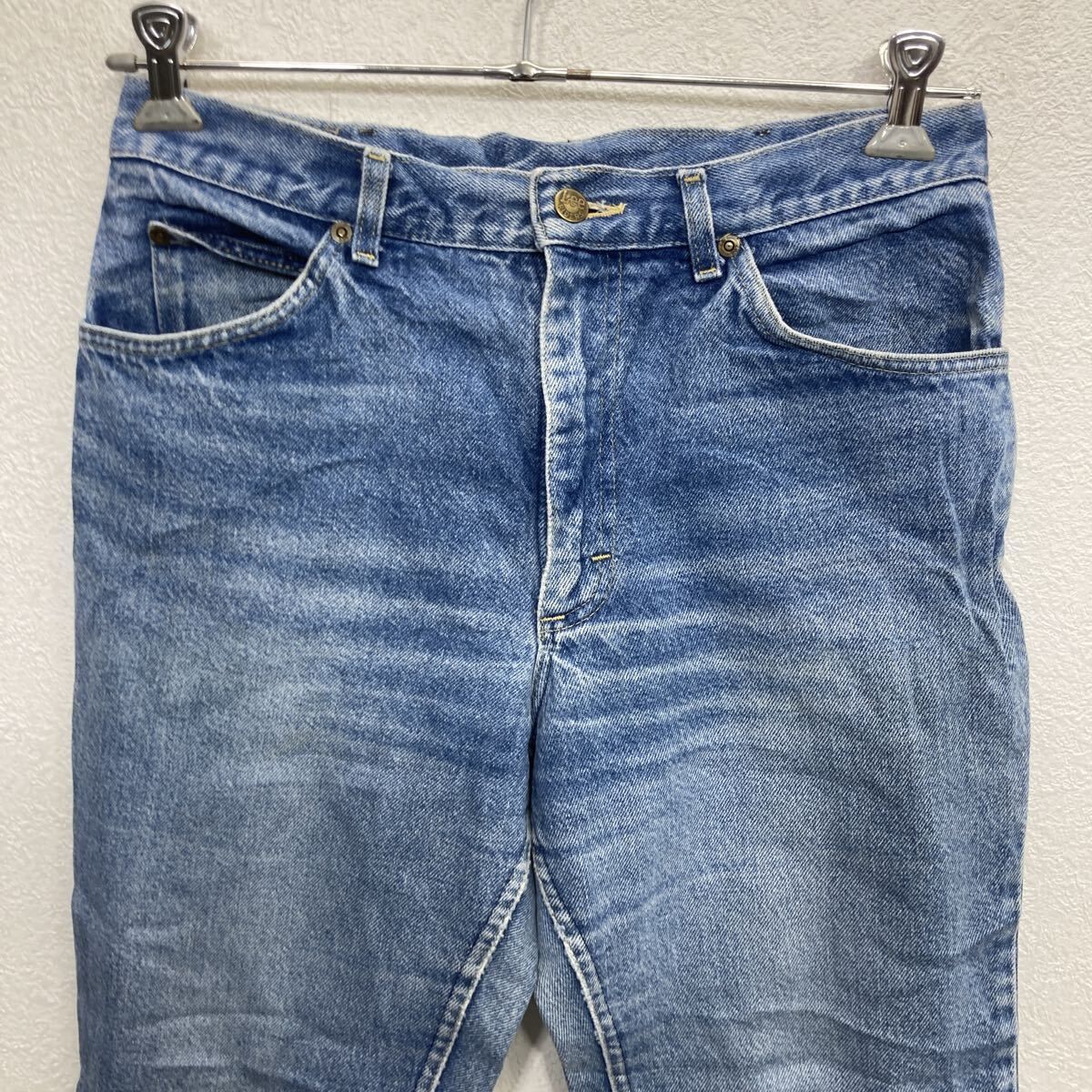 Lee デニムパンツ USA製 リー W33 90s - ブルー 古着 ジップアップ 