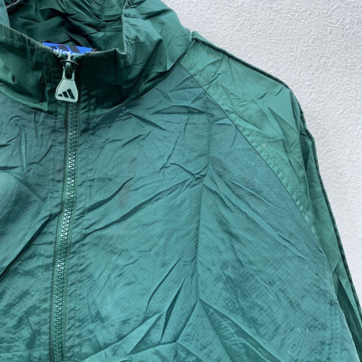 adidas ナイロンジャケット L グリーン ホワイト アディダス ジップ 