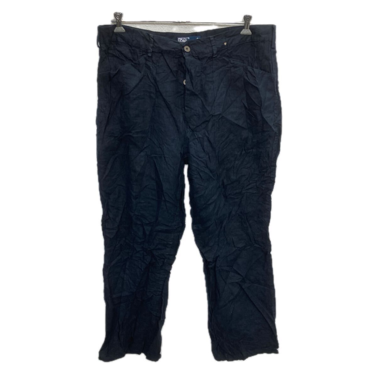 Polo Ralph Lauren リネンパンツ W40 ネイビー ポロラルフローレン