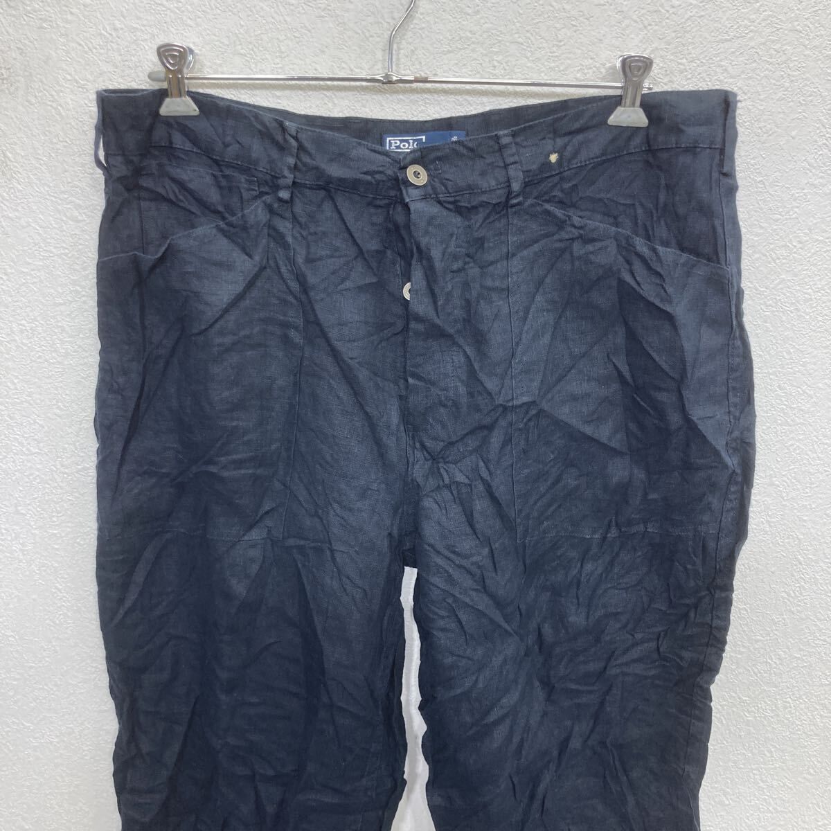 Polo Ralph Lauren リネンパンツ W40 ネイビー ポロラルフローレン